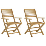 Garden Chair Set of 2 Light Wood Solid Acacia wood 365737