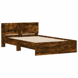 Bed Frame Smoked Oak Engineered wood, Plywood Double Bed Frame 3207634