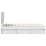 Bed Frame with Headboard White 120 x 190 cm Solid Pine Wood 3412515