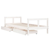 Kids Bed Frame with Drawers White 80x200 cm Solid Wood Pine 834406