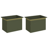 Garden Planter with LED 2 pcs Olive Green 40 x 60 x 40 cm Steel 8008147