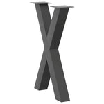 ZNTS Dining Table Legs X-Shaped 2 pcs Anthracite 60x cm Steel 4012974