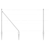 Ground Spike Fence Post 26 pcs Silver Powder-Coated Steel 3350209
