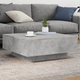 Coffee Table with LED Lights Concrete Grey 80x80x31 cm 836591