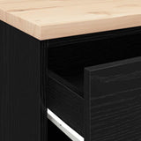 Garage Storage Cabinet Black 60x51x85 cm Solid Wood Pine 860599