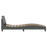 Bed Frame "Dover" Dark Grey 90x190 cm Single Fabric 373318