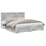 Bed Frame Concrete Grey 180 x 200 cm Engineered Wood 3411274