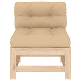Middle Sofa with Cushions Solid Wood Pine 825660
