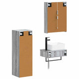 Bathroom Furniture Set 4 pcs Grey Sonoma 3407404