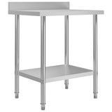 Kitchen Work Table with Backsplash 80x60x93 cm Stainless Steel 51187