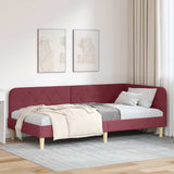 Corner Bed Frame with Headboard Wine Red 100 x 200 cm Fabric 42016580