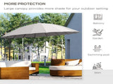 3 Cantilever Umbrella 18 Ribs & Vents Adjustable Angle for Patio Light Grey T3398P325212