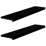Window Sills 2 pcs Brown Black 110x30x2 cm Solid Wood Oak 4009193