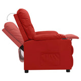 Recliner Chair Wine Red Faux Leather 339128