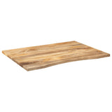 Desk Top with Curve 100x80x2.5 cm Solid Wood Rough Mango 370205