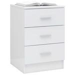 ZNTS Bedside Cabinets 2 pcs High Gloss White 38x35x56 cm Engineered Wood 800463