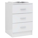 ZNTS Bedside Cabinets 2 pcs High Gloss White 38x35x56 cm Engineered Wood 800463