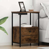Bedside Cabinet Smoked Oak 40 x 31 x 60 cm Engineered Wood 859444