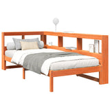 Bookcase Bed without Mattress Wax Brown 90x200 cm Solid Wood Pine 3324328