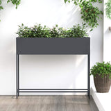 Raised Garden Planter Anthracite 100 x 26 x 82 cm Steel 865878