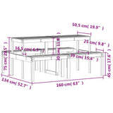 Picnic Table 160x134x75 cm Solid Wood Douglas 832565