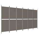 6-Panel Room Divider Anthracite 300x180 cm Fabric 350224