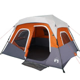 Family Tent with LED 6-Person Light Grey and Orange Quick Release 94309