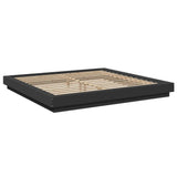 Bed Frame with LED Lights without Mattress Black 200x200cm 3281071