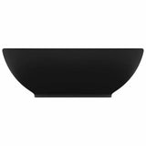 146931 Luxury Basin Oval-shaped Matt Black 40x33 cm Ceramic