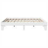 Bed Frame without Mattress White 200x200 cm Solid Wood Pine 855344