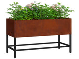 Raised Garden Planter Rusty 60 x 26 x 45 cm Weathering Steel 865889