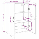 Wall Cabinet Old Wood 69.5 x 34 x 90 cm Engineered Wood 879507