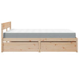 Bed with Drawers and Mattress 160x200 cm Solid Wood Pine 3281892