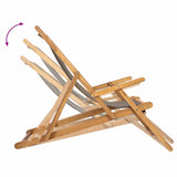 Beach Chair Taupe Solid Teak Wood 42032665