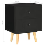 ZNTS Bedside Cabinets 2 pcs Black 40x30x50 cm Solid Pinewood 285225