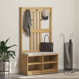 Hall Tree SANDNES 87x40x159.5 cm Solid Wood Pine 4010488