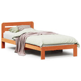 Bed Frame without Mattress Wax Brown 75x190 cm Small Single Solid Wood Pine 855566