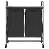 Laundry Basket 2 Compartments with Wheels Grey Sonoma 859098