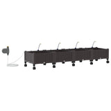 Garden Planter with Irrigation&Wheels 4 pcs Brown PP 3423143