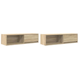 TV Cabinets 2 pcs Sonoma Oak 100x31x25.5 cm Engineered Wood 861477