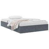 Storage Bed with Mattress Dark Grey 120 x 200 cm Velvet 3370089