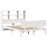 ZNTS Bookcase Bed without Mattress White 120x200cm Solid Wood Pine 3322665