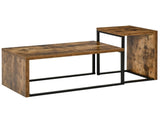 Coffee Tables Set of 2, Industrial Nest of Tables with Metal Frame for Living Room Bedroom, Rustic T3398P343241