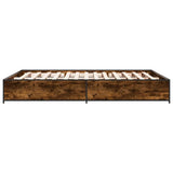 Bed Frame Smoked Oak Engineered Wood Double Durable Bed Frame 3279859