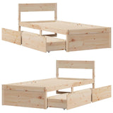 Bed Frame without Mattress 90x190 cm Single Solid Wood Pine 846804