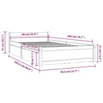 3103483 Bed Frame without Mattress with Drawers 90x200 cm