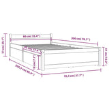 3103483 Bed Frame without Mattress with Drawers 90x200 cm