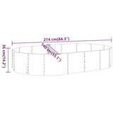 Garden Raised Bed Galvanised Steel 214x140x36 cm Grey 319024