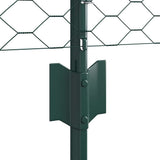 Hexagonal Fence with Post 10 x 0.4 m PVC-Coated Steel Green 3336667