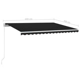Manual Retractable Awning with LED 450x300 cm Anthracite 3068924